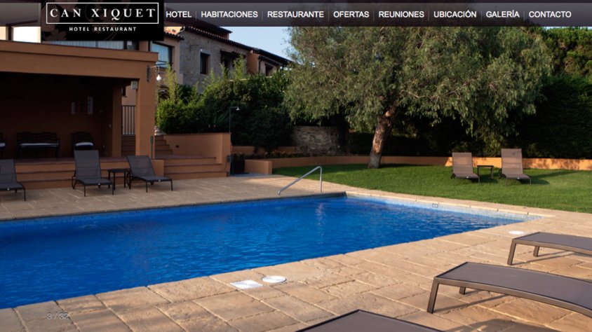 Captura de pantalla del web de Can Xiquet