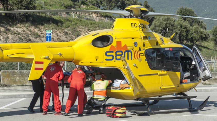 Evacuen en helicòpter un ciclista accidentat a la Jonquera. Imatge d'arxiu.