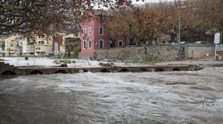 El Llobregat a la zona de la Plaça de l'Ajuntament