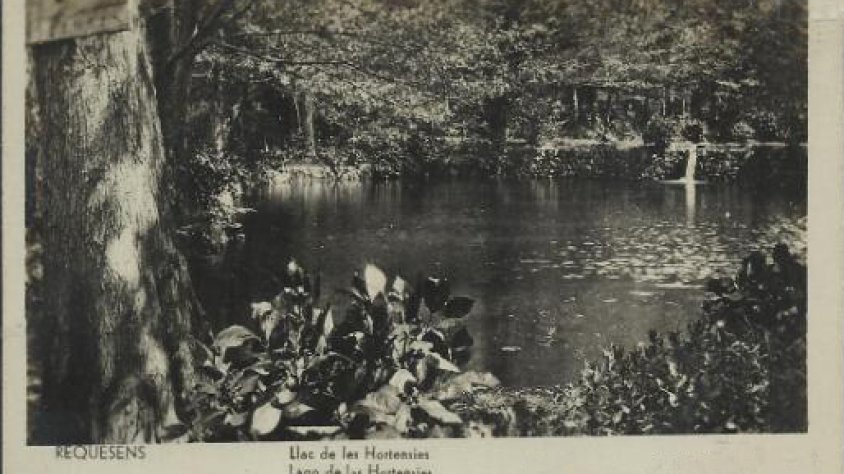 El llac de les "hortènsies", segons una postal d'Ediciones Frigola del segle passat