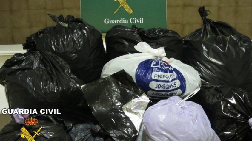 Les bosses de marihuana interceptades per la Guàrdia Civil