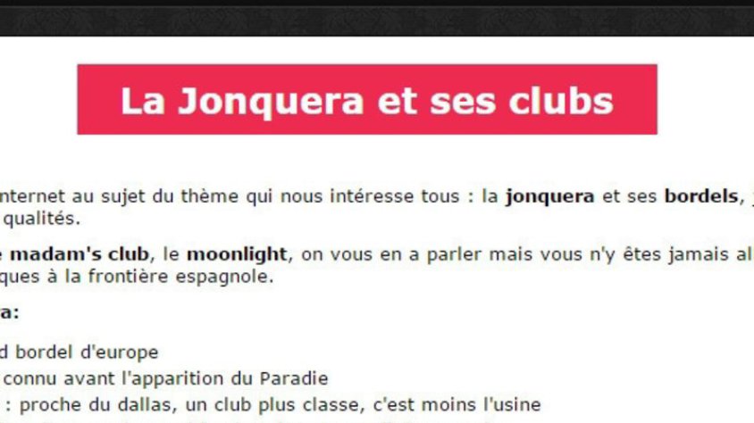 Web pornogràfic francès amb el nom de la Jonquera