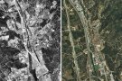 Vista aèria de la Jonquera amb 60 anys de diferència