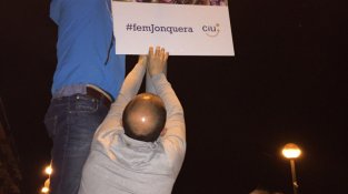 Enganxada de cartells, eleccions municipals la Jonquera 2015. C