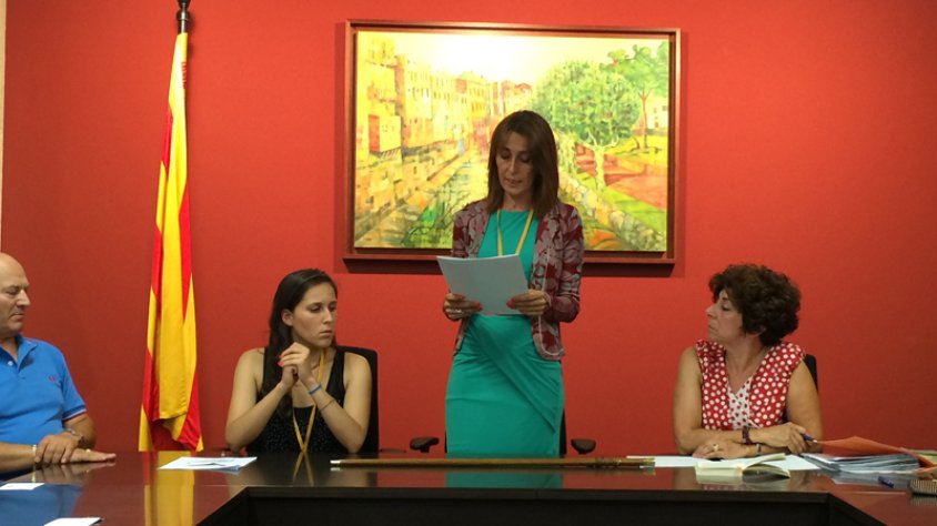 Sònia Martínez en el moment del discurs d'investidura