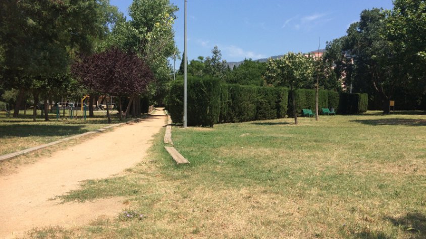 Entrada del Parc d'en Lloveres on es va produir la transacció