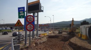 Han començat les obres d'ampliació del peatge de la sortida 1 AP7 de la Jonquera