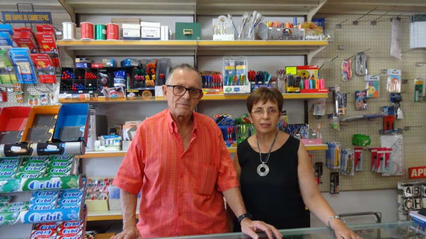 Els responsables de la Llibreria Élite, Joan Ventura i Enriqueta Cullell, el dimecres d'aquesta setmana