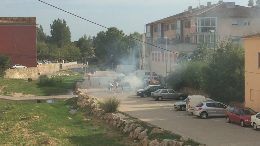 Incendi en un contenidor de deixalles al Paseig del riu Llobregat