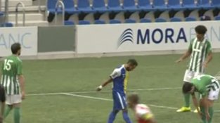 Una imatge del partit contra l'Andorra