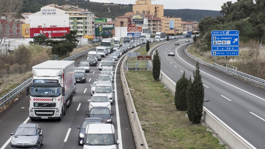 Reoberta l'AP-7 a la Jonquera en sentit nord després dels dos accidents a França que han obligat a tallar-la. IMATGE D'ARXIU.