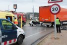 Greu accident a la rotonda de Mas Morató amb la N-II