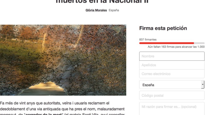 Falten 200 firmes per arribar a 1.000 per la campanya "No més morts a l'N-II"