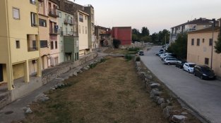 Aspecte del Llobregat d'Empodrà ahir dimecres 31 d'agost