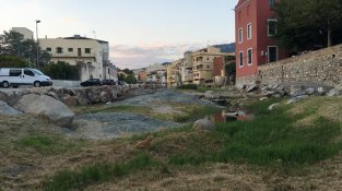 Aspecte del Llobregat d'Empodrà ahir dimecres 31 d'agost