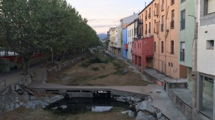 Aspecte del Llobregat d'Empodrà ahir dimecres 31 d'agost