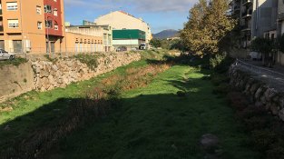 Imatge del riu Llobregat ahir dilluns 31 d'octubre