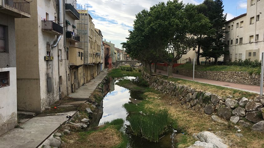 Aquest és l'aspecte que presentava el Llobregat aquest dimecres 31 de maig