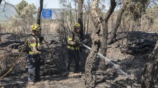 L'incendi va cremar bosc i matolls a prop de la Jonquera però dins el terme d'Agullana