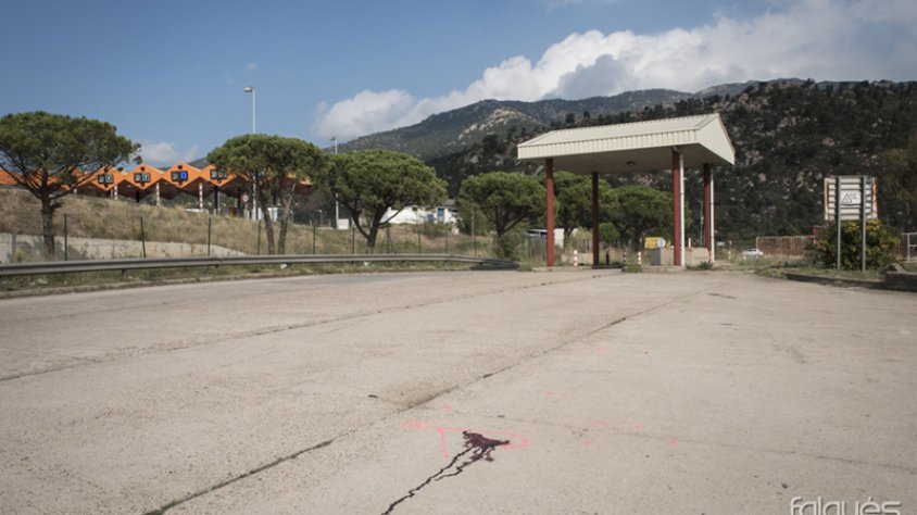 Lloc dels fets, on es va produir l'atropellament mortal a la Jonquera