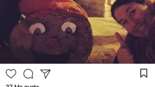 El primer 'selfie' amb el tió Agullanenc