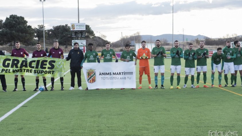 L'equip va mostrar un missatge de suport a en Martí i a la seva família