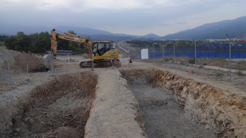 Obres de la MAT a la Jonquera en una imatge d'arxiu de quan ja estaven en marxa les obres