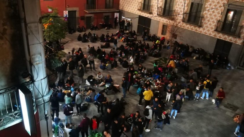 Concentració de manifestants a la Jonquera aquesta nit