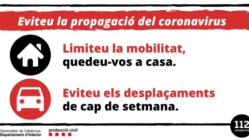 Les autoritats demanen a la ciutadania que limiti els moviments