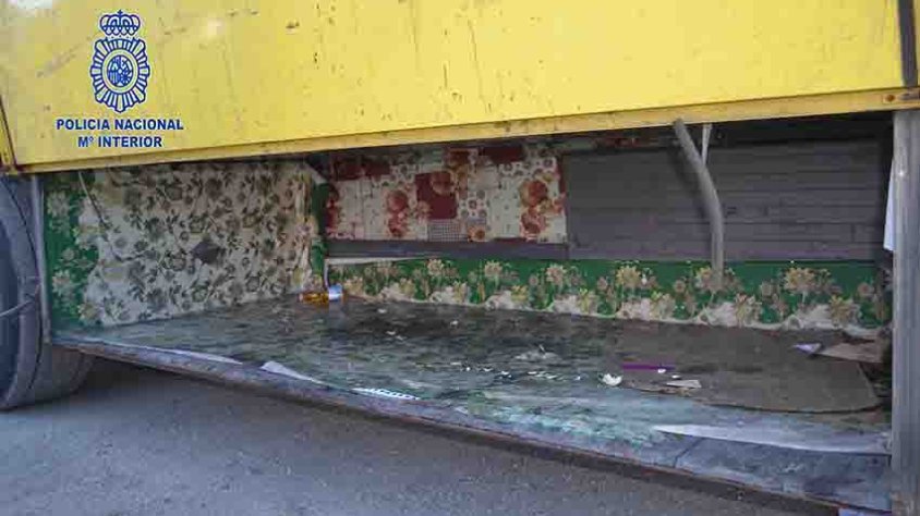 Imatge del compartiment on viatjaven els polissons