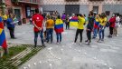 Concentració de la comunitat colombiana de la Jonquera