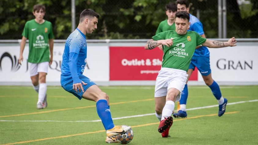 Una de les imatges que va deixar el partit UE La Jonquera i Lloret