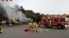 Incendi extingit en un dels peatges de la Jonquera
