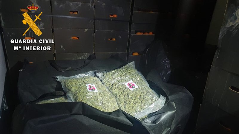 La droga estava camuflada entre palets