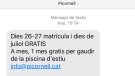 Alerten d'una possible estafa o virus via SMS