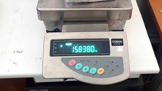 El pes exacte de la droga (cliqueu per ampliar)