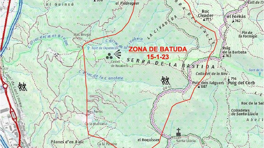 La zona de la batuda (cliqueu per ampliar)