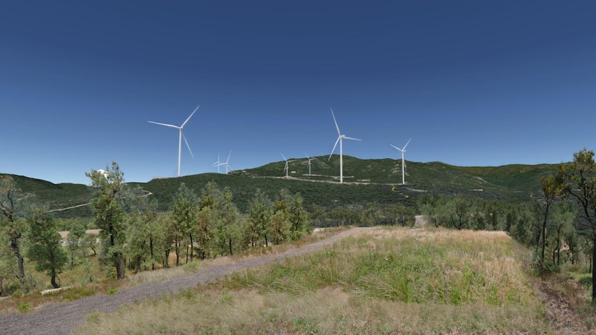 Fotomuntatge de com quedarien els aerogeneradors al territori