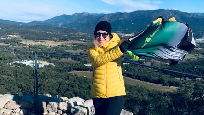 L'Arantxa, al nou mirador del búnquer d'Agullana