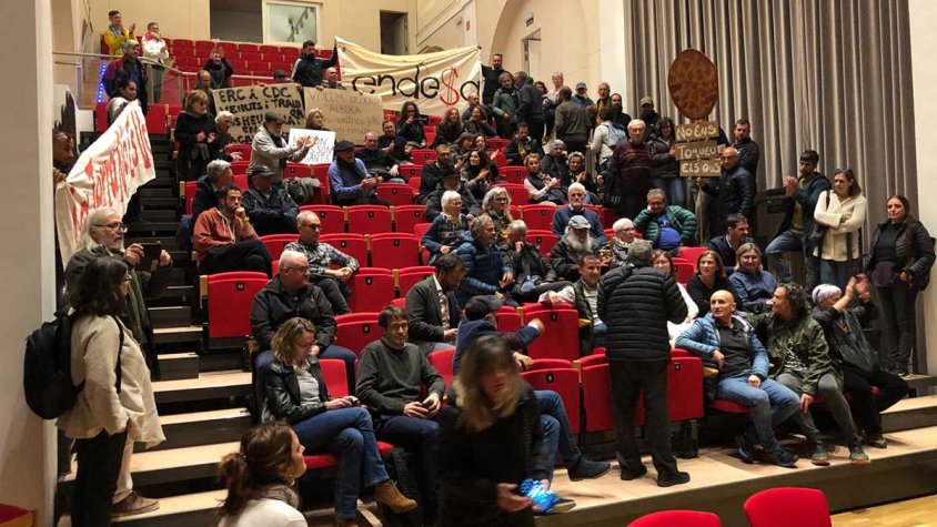 Els manifestants, al Convent dels Caputxins