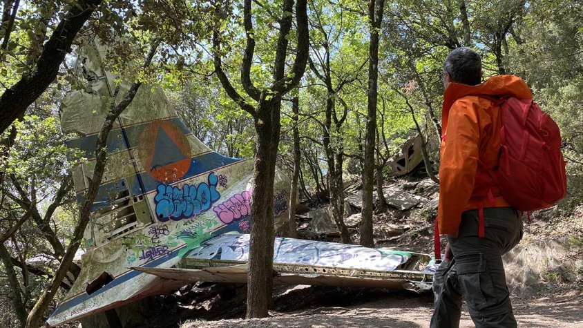 L'avió estavellat de Cantallops, un dels espais més visitats de l'Albera els caps de setmana