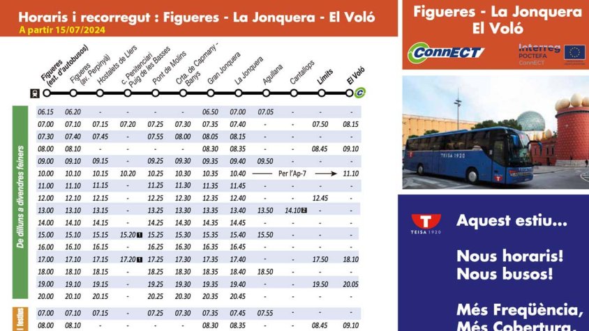 Horari vigent a partir del 15/07/24