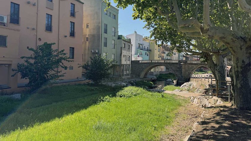 La sequera continua. Riu Llobregat a la Jonquera el passat 23 de juliol