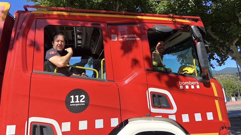 En Jordi Puig, a darrera, arribant d'una sortida