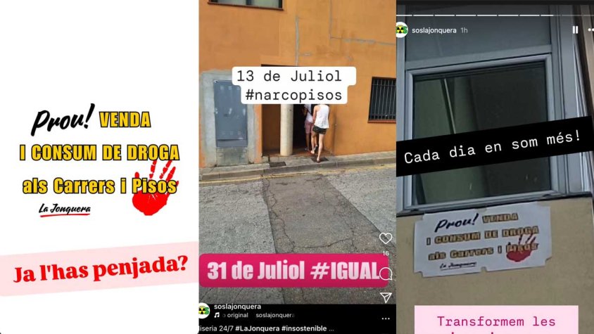 Lones de protesta contra els narcopisos de la Jonquera