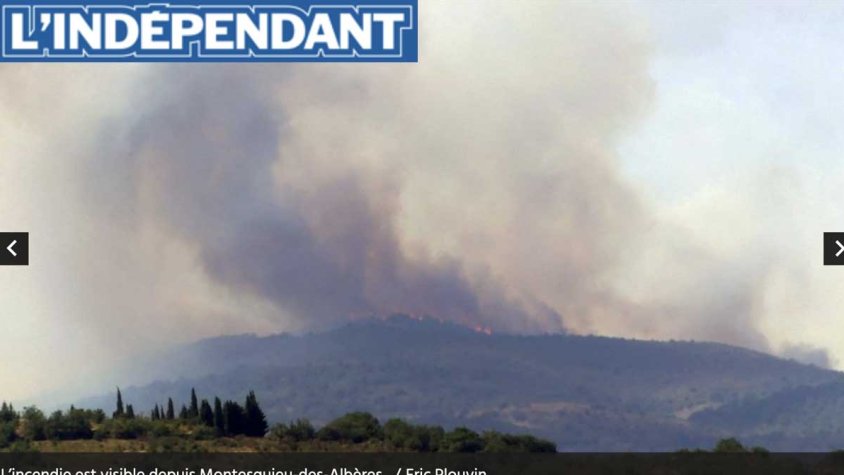 Un gran incendi forestal a la falda del Canigó