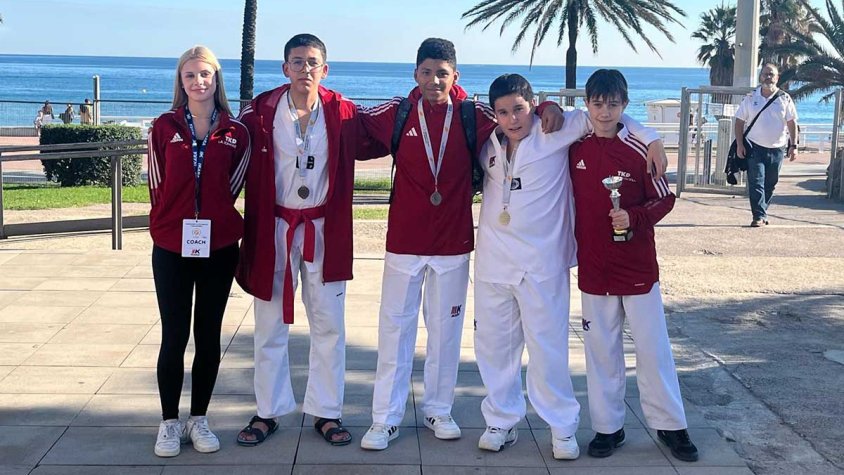 Els integrants del TKD La Jonquera al Campionat infantil de Catalunya