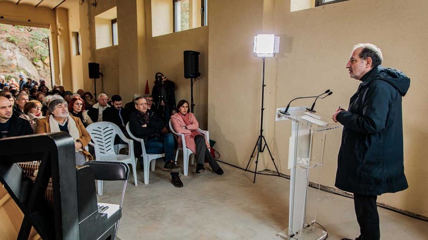 El conseller Ramon Espadaler, avui a la mina Canta de La Vajol