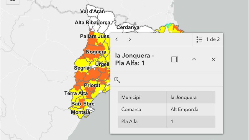 La Jonquera surt avui dimarts de la màxima alerta per risc d’incendi