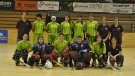 La selecció gironina d’hoquei FEM18, amb Judith Carreras i Lluna Lozano, tercera de Catalunya